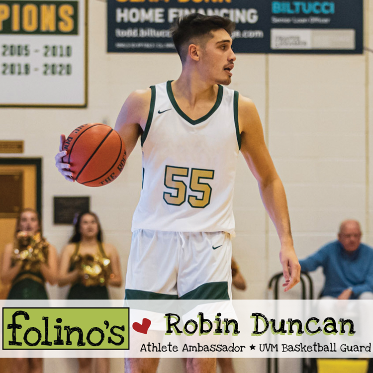 UVM Mens basketball game picture of number 55 Robin Duncan