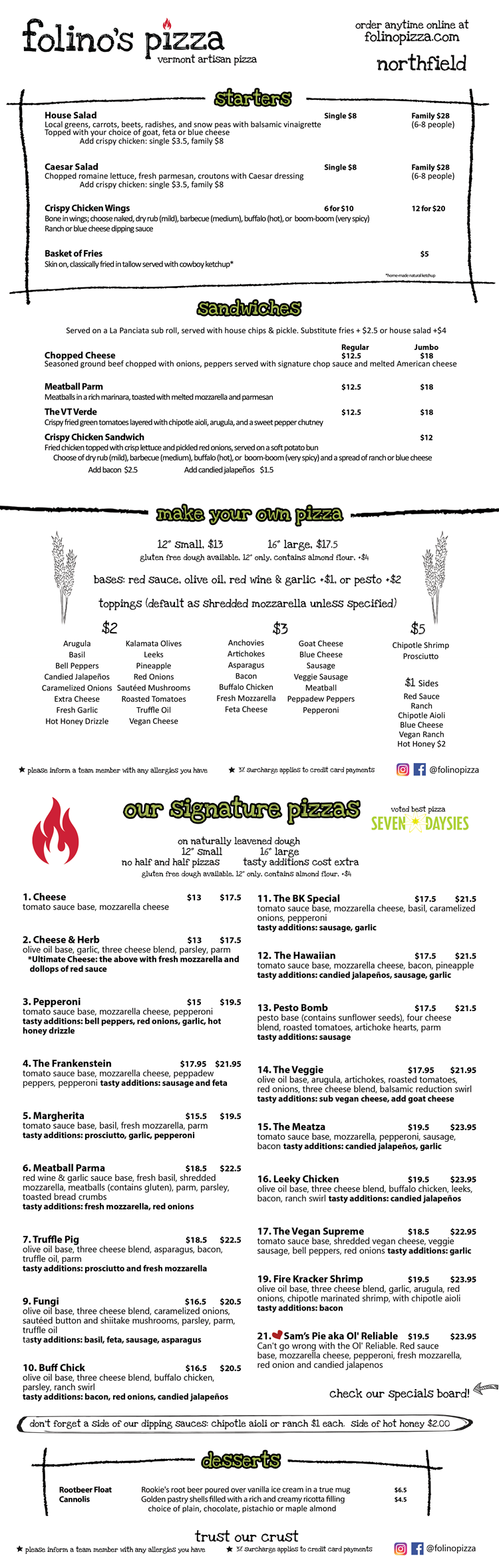 NF menu